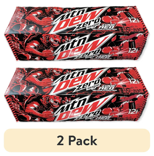 (2 pack) Mountain Dew Code Red Zero - 12 oz 12 cans
