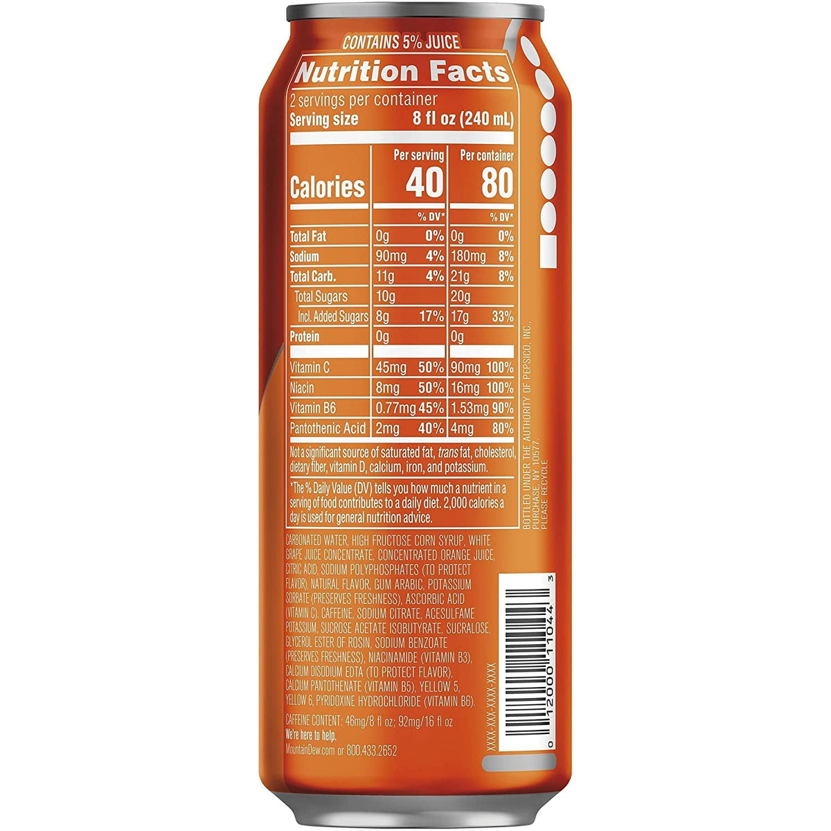 (2 pack) Mountain Dew Kickstart Orange Citrus (16 Ounce Cans, Pack of 12)