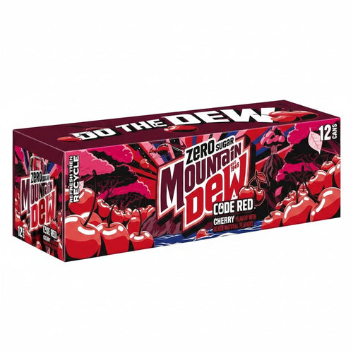 (2 pack) Mountain Dew Code Red Zero - 12 oz 12 cans